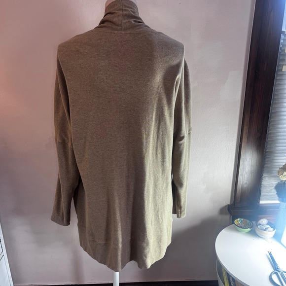 Pact Women Organic Cotton Open Front Airplane Cardigan Tan XS Oversized Minimal - Picture 6 of 12